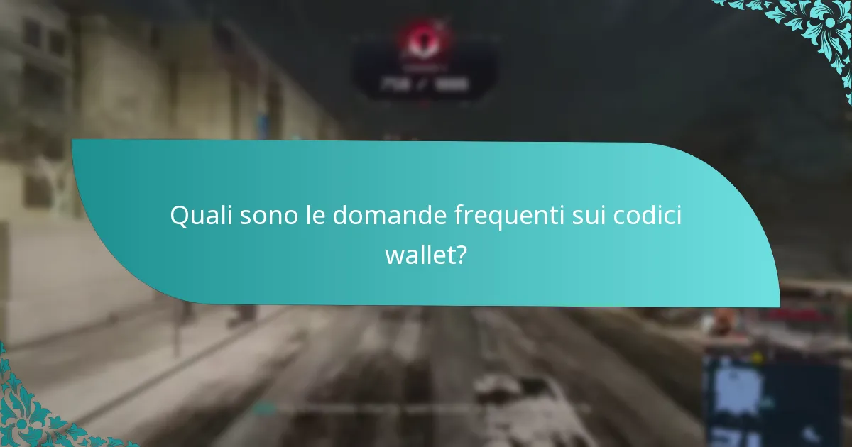 Quali sono le domande frequenti sui codici wallet?